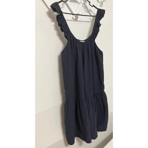 Boden Woman's Navy Blue Tank Dress Knee High US 16/18R UK 20R Baumwolle Cotton - Picture 4 of 10